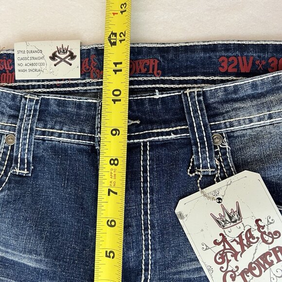 NWT Axe & Crown Men's Durango Snorlax Blue Denim Jeans Sz 32x30 Classic Straight - Picture 10 of 16
